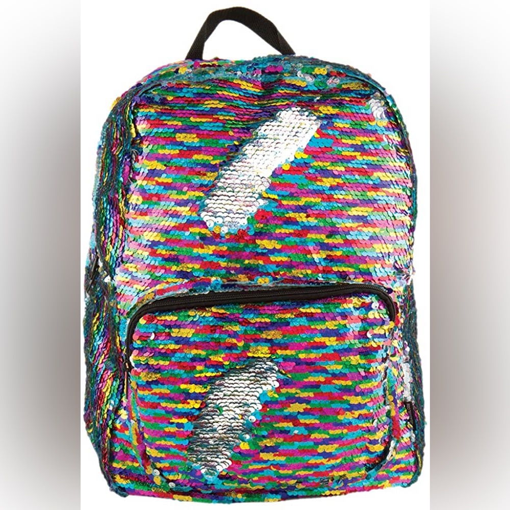 Magic Sequin Backpack • Rainbow/Silver 🌈💎 - Picture 2 of 8